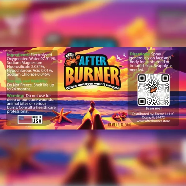 AfterBurner HOCL Sunburn Spray GEL 1oz